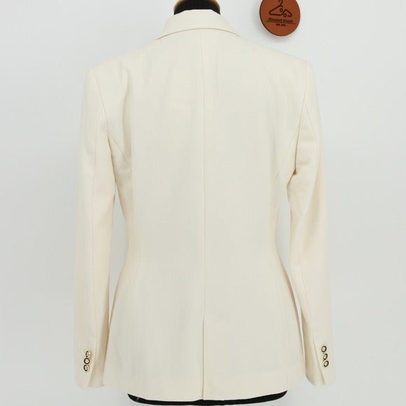 ZARA Double Breasted Piqué Écru Blazer size M - Picture 2 of 6